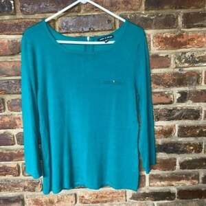 Cable + Gauge Green Quarter Zip Pullover Sweater Women's Size Medium
